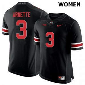 NCAA Ohio State Buckeyes Women's #3 Damon Arnette Blackout Nike Football College Jersey UYX4445JO